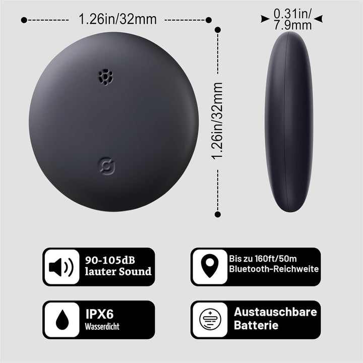 Reyke Smart Tag Pro, Koffer Tracker kompatibel mit Apple Wo ist APP (nur iOS), Schlüsselfinder für S