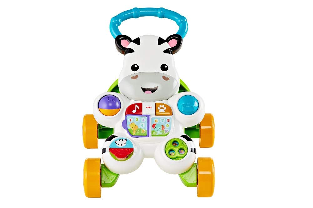 Fisher-Price Lern mit mir - Zebra Lauflernwagen, musikalisches Aktivitäts- und Gehspielzeug mit Lern