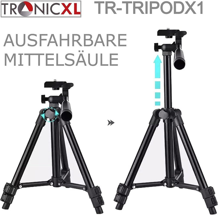 TronicXL 30-63cm Profi Tripod Alu Stativ Diktiergerät Audiorekorder Aufnahmegerät 1/4 Zoll kompatibe