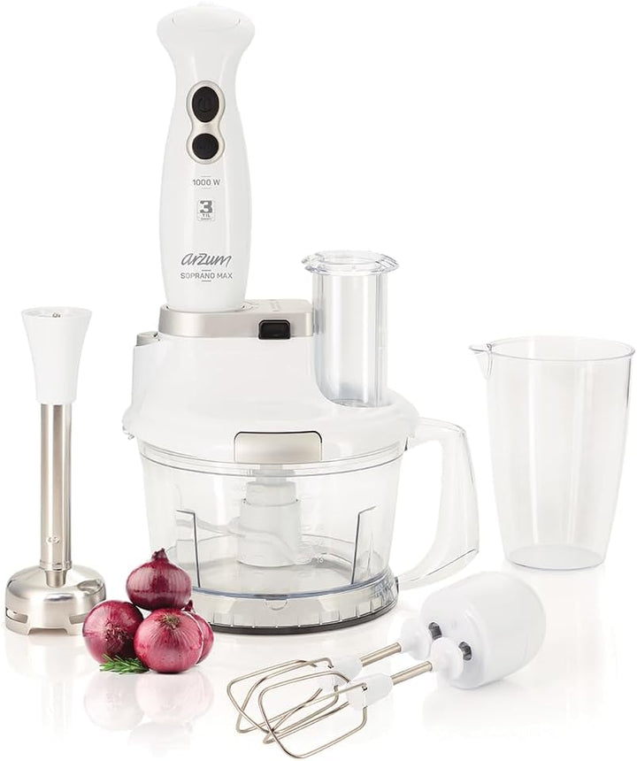 Arzum AR1004 Blender-Set, Weiss, Weiss - White (White), 19x24x41 cm