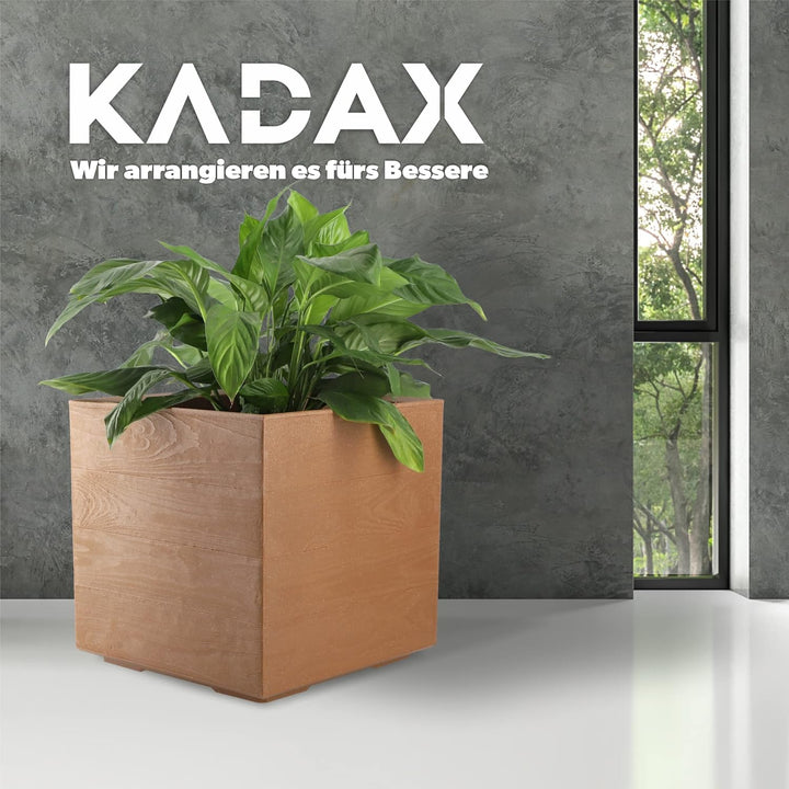 KADAX Pflanzkübel aus Kunststoff, 39x39cm, 7 Farben, quadratischer Blumentopf, Blumenkübel mit Rolle
