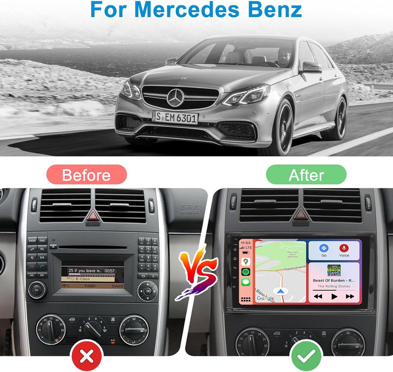 Android Car Radio Wireless CarPlay Android Car for Mercedes-Benz A Class/B Class / W245 Viano Vito W