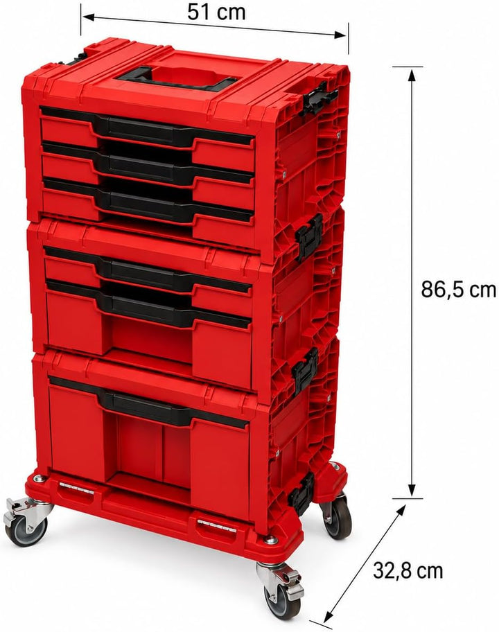 Qbrick System PRO Drawer Workshop Set 6 2.0 Red Ultra HD Mobile Werkstatt Rot