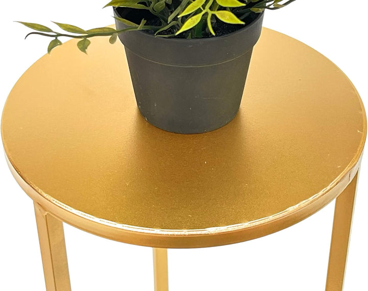 DanDiBo Blumenhocker Metall Gold Rund Blumenständer Beistelltisch 96510 2er Set Blumensäule Modern P