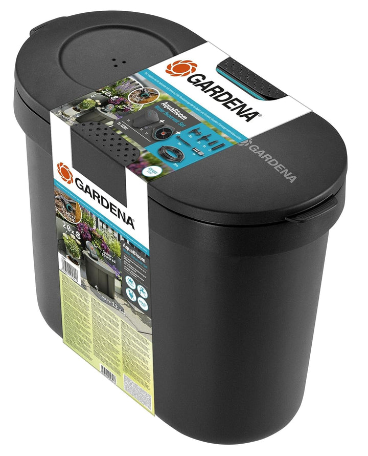 Gardena Solar-Bewässerung AquaBloom Set inkl. Wasserreservoir: Solarbetriebenes Bewässerungsset für