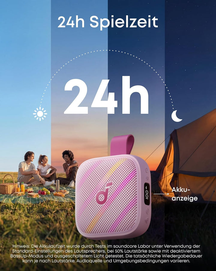 soundcore Boom Go 3i by Anker, tragbarer Lautsprecher mit 15W Sound, 24h Spielzeit, BassUp 2.0, Lade