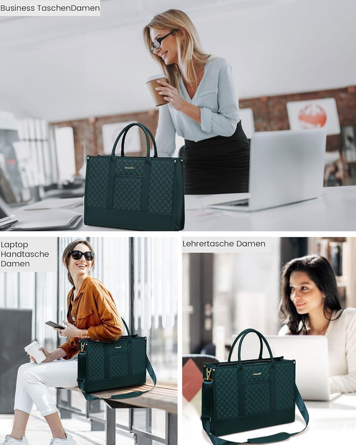 LOVEVOOK Laptoptasche Shopper Damen 15,6 Zoll, Wasserdicht Arbeitstasche Handtasche Gross Schultasch