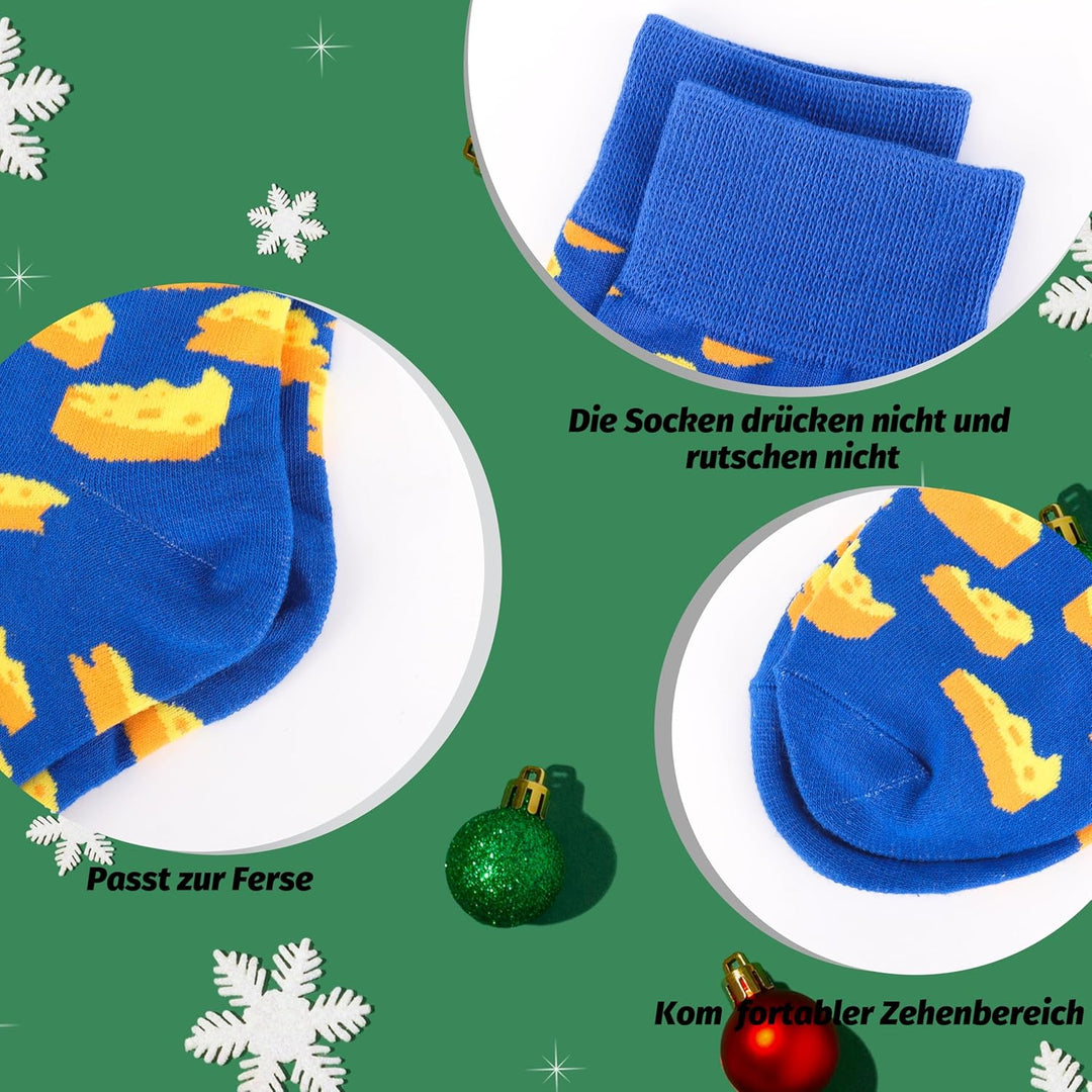 Jeasona Adventskalender 2025 Frauen/Männer Adventskalender Socken Damen/Herren 43-46 Mehrfarbig-1272