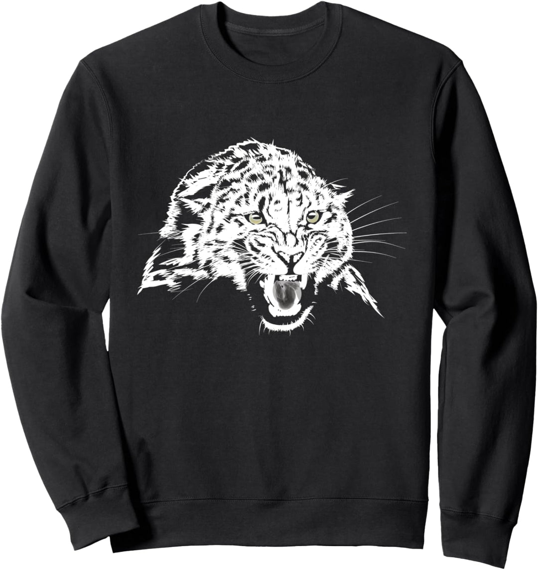 Niedliche leopardenhändig gezeichnete Skizze künstlerisch Sweatshirt