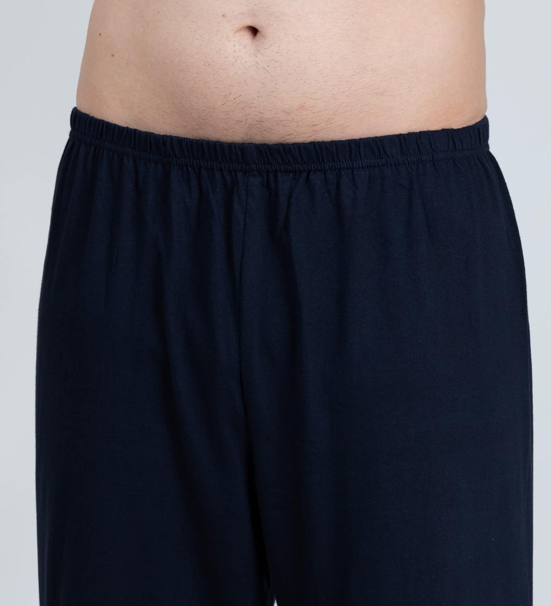 Moonline - Herren Schlafanzug lang aus 100% Baumwolle mit V-Ausschnitt und Streifen-Design M Blau, M
