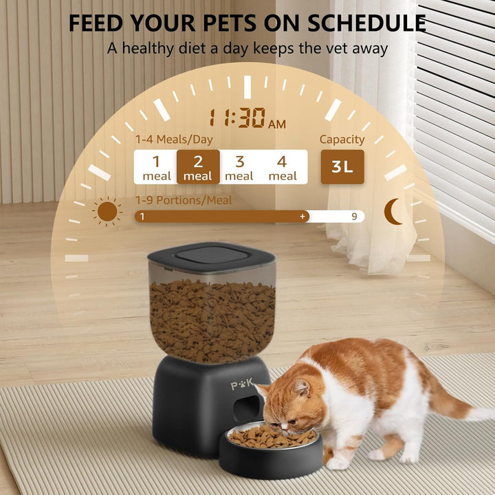 PUPPY KITTY Futterautomat Katze und Katzenbrunnen Combo, 180 Tage Lange Batterielebensdauer, Leicht