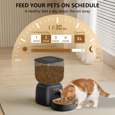 PUPPY KITTY Futterautomat Katze und Katzenbrunnen Combo, 180 Tage Lange Batterielebensdauer, Leicht