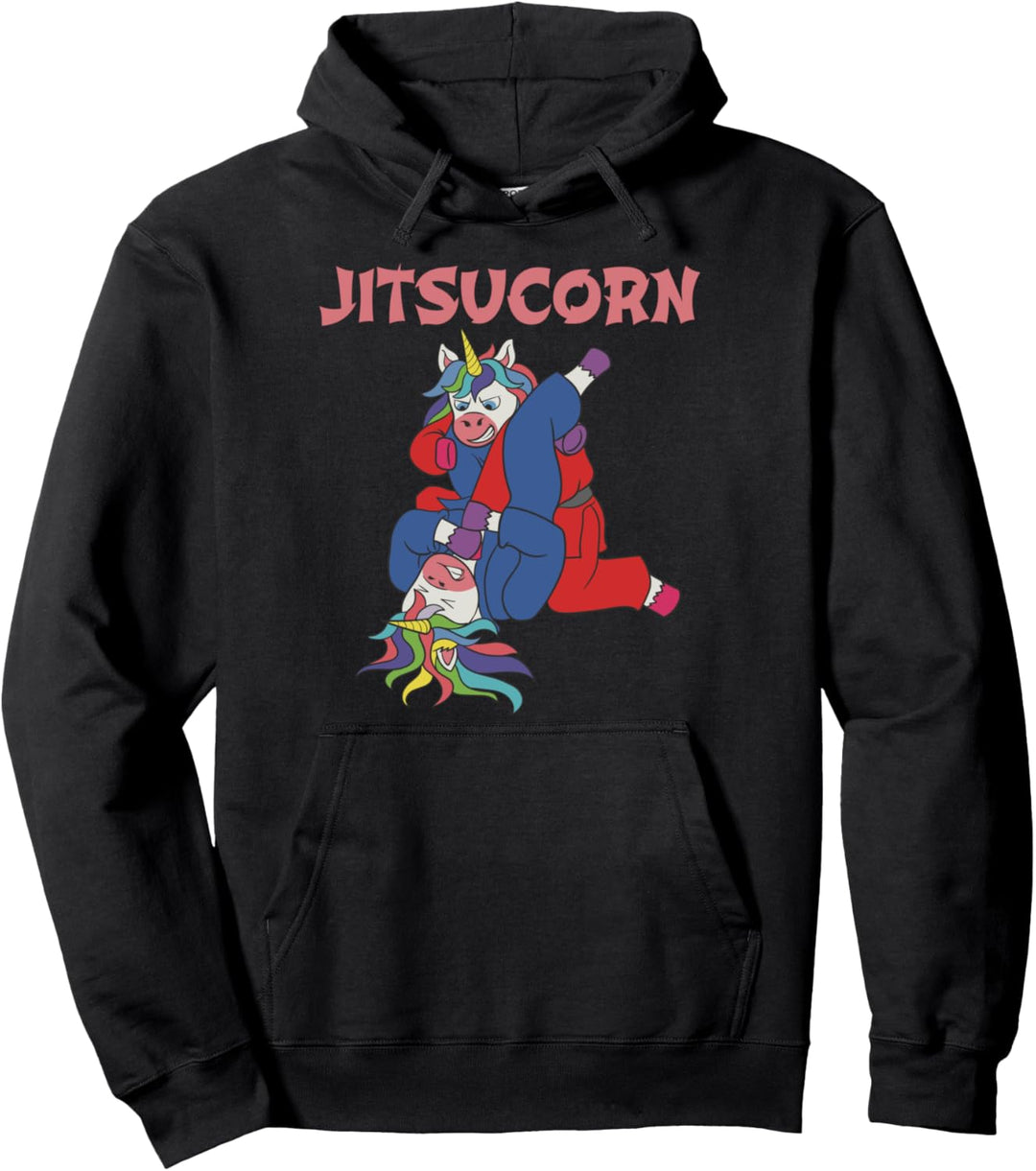 Kampfstärke Jiu Jitsu Einhorn-Regenbogen-Tee Pullover Hoodie