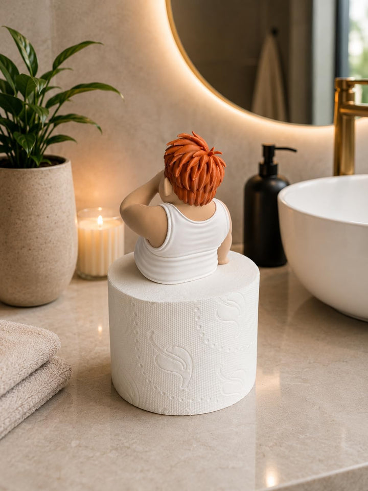 Lustiges Toilettenrollenhalter Paar | Mann &amp; Frau auf Klopapierrolle | Badezimmer Deko Idee| Witzige