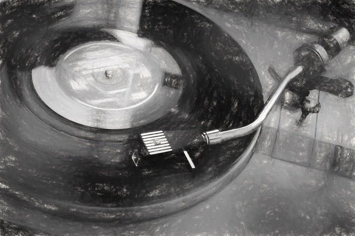 Pixxprint Glasbild | Wandbild aus Echtglas | Schallplatte | 80x60 cm | inkl. Aufhängung und Abstands