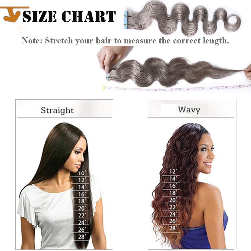 SEGO Tape Extensions Echthaar GEWELLT 35cm Klebeband Haarverlängerung 20 Stück 40G mit 10 PCS Doppel