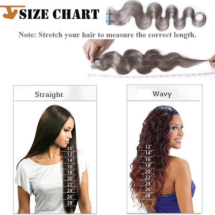 SEGO Tape Extensions Echthaar GEWELLT 35cm Klebeband Haarverlängerung 20 Stück 40G mit 10 PCS Doppel