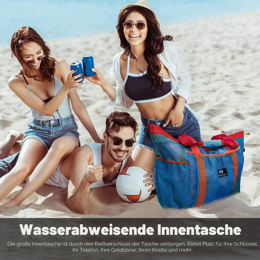 Red Suricata Ra-rso-lamebeba1 Netz-Strandtasche Blau/Rot, Blau/Rot