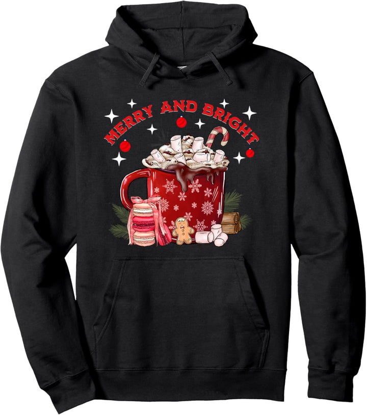 Frohe und helle heisse Schokolade Lebkuchen-Weihnachtsfilme Pullover Hoodie