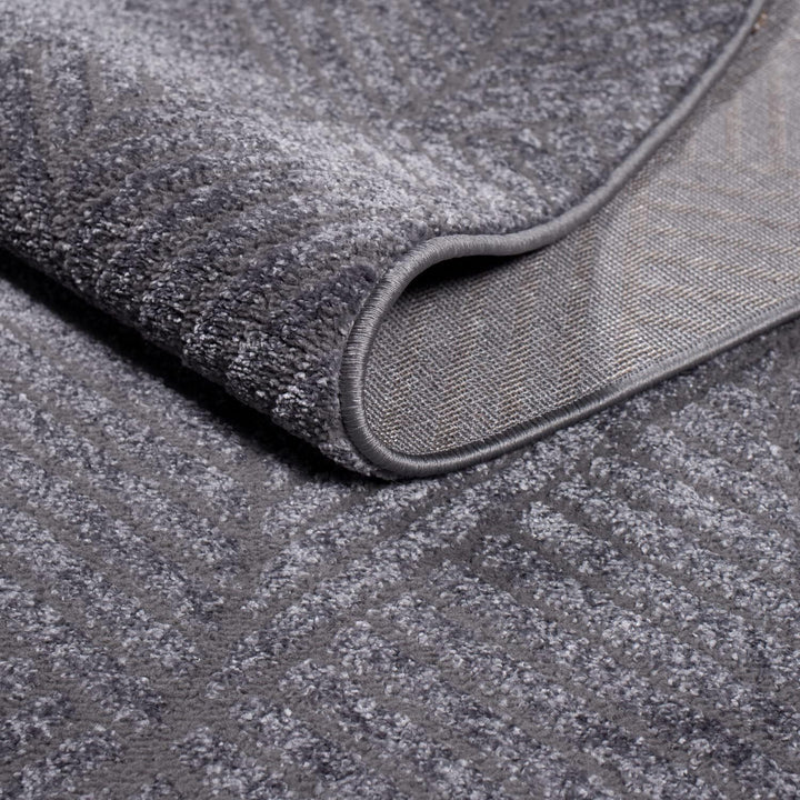 carpet city Teppich Flur 80x300 cm - Anthrazit, Grau - Kurzflor, 3D-Effekt, Glanzgarn - Geometrische