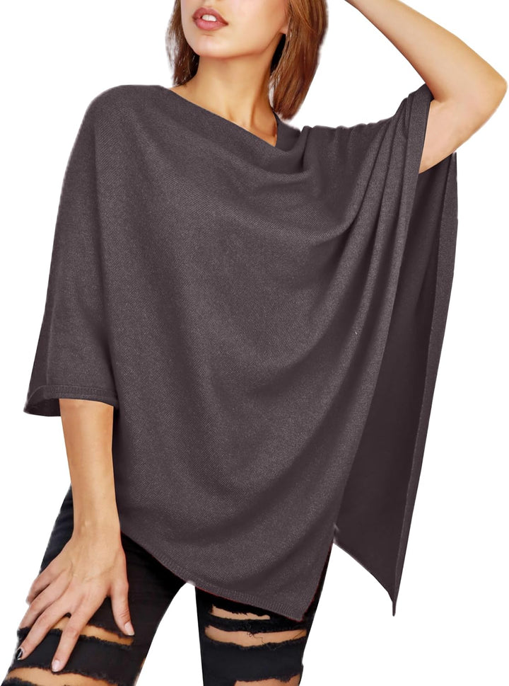 JOPHY & CO. Damen-Poncho aus Kaschmir-Mischung, S Braun