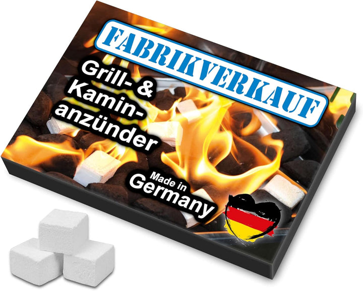 FABRIKVERKAUF (12 Stück / max. 576 Würfel) Weisse Anzündwürfel, deutscher Hersteller, Grillanzünder,