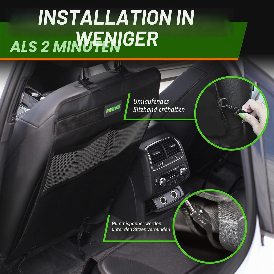Drive Auto Products Autositzschutz für Baby mit Hundedecke 2er Pack Schwarz Packung mit 2 Stück Schw