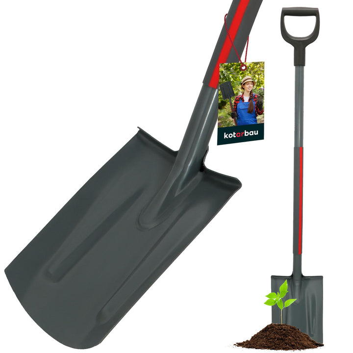 KOTARBAU® Profi-Gärtnerspaten 120cm mit Stiel für Gartenarbeiten Umpflanzen