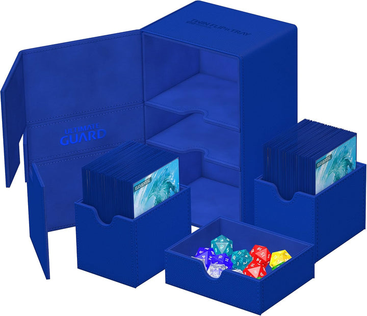 Ultimate Guard Twin Flip`n`Tray 160+ XenoSkin Monocolor Blau, Blau
