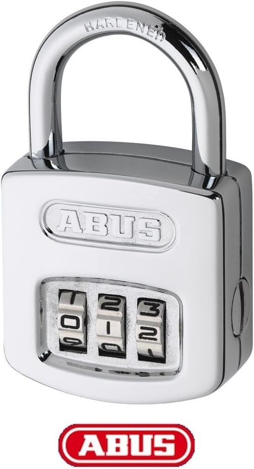 ABUS Zahlenschloss 160/40 - Vorhängeschloss in hochglanz-verchromter Optik - mit individuell einstel