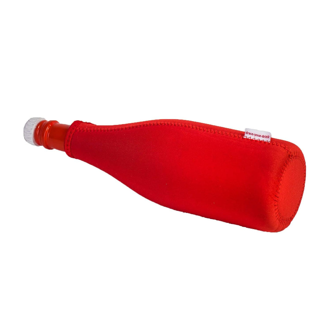 Sektkühler 0,75l Neopren, Flaschenkühler, Weinkühler, Getränkekühler, DRESS-YOUR-DRINK (Rot, 5er Spa