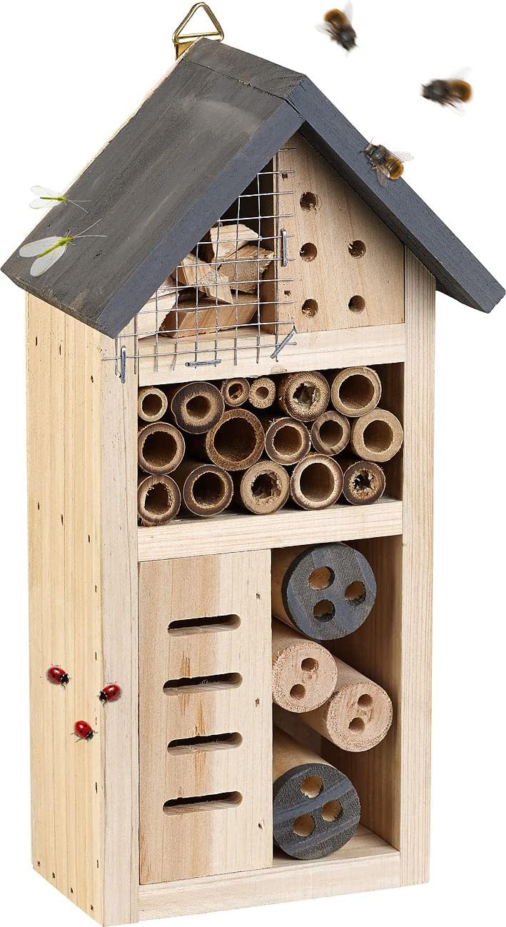 Royal Gardineer Insekten-Haus: 2er-Set Insektenhotels Linda, Nisthilfe für Nützlinge u.v.m. (Insekte