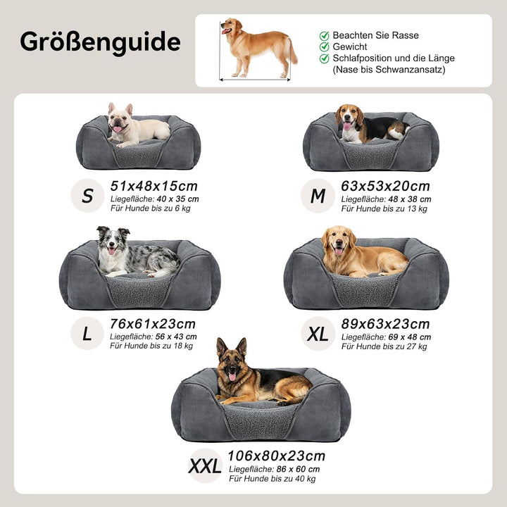 FURTIME Hundebett Mittelgrosse Hunde, Hundebett Waschbar Flauschig Hundekorb, Anti-Angst Hundebetten