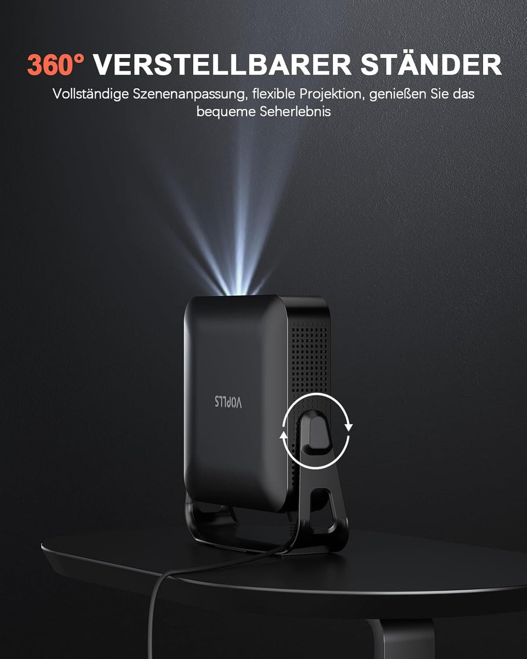 Mini Beamer【Autofokus/Trapezkorrektur】 Projektor 1080P Full HD 23000L WiFi6 Bluetooth 4K Unterstützt