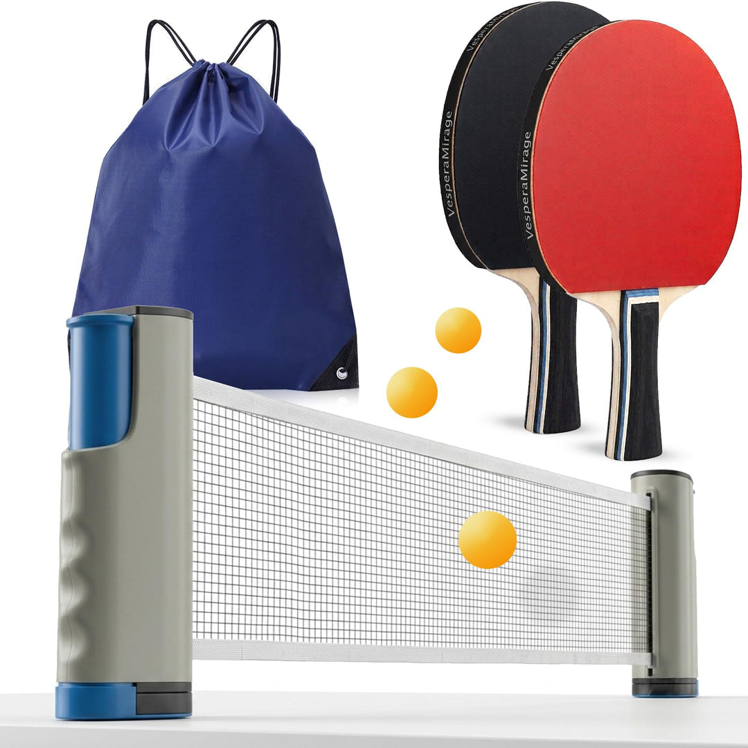 Professionelles Tischtennis-Set — 7-schichtige Lindenholz-Schläger (beidseitig Noppen-innen-Belag),