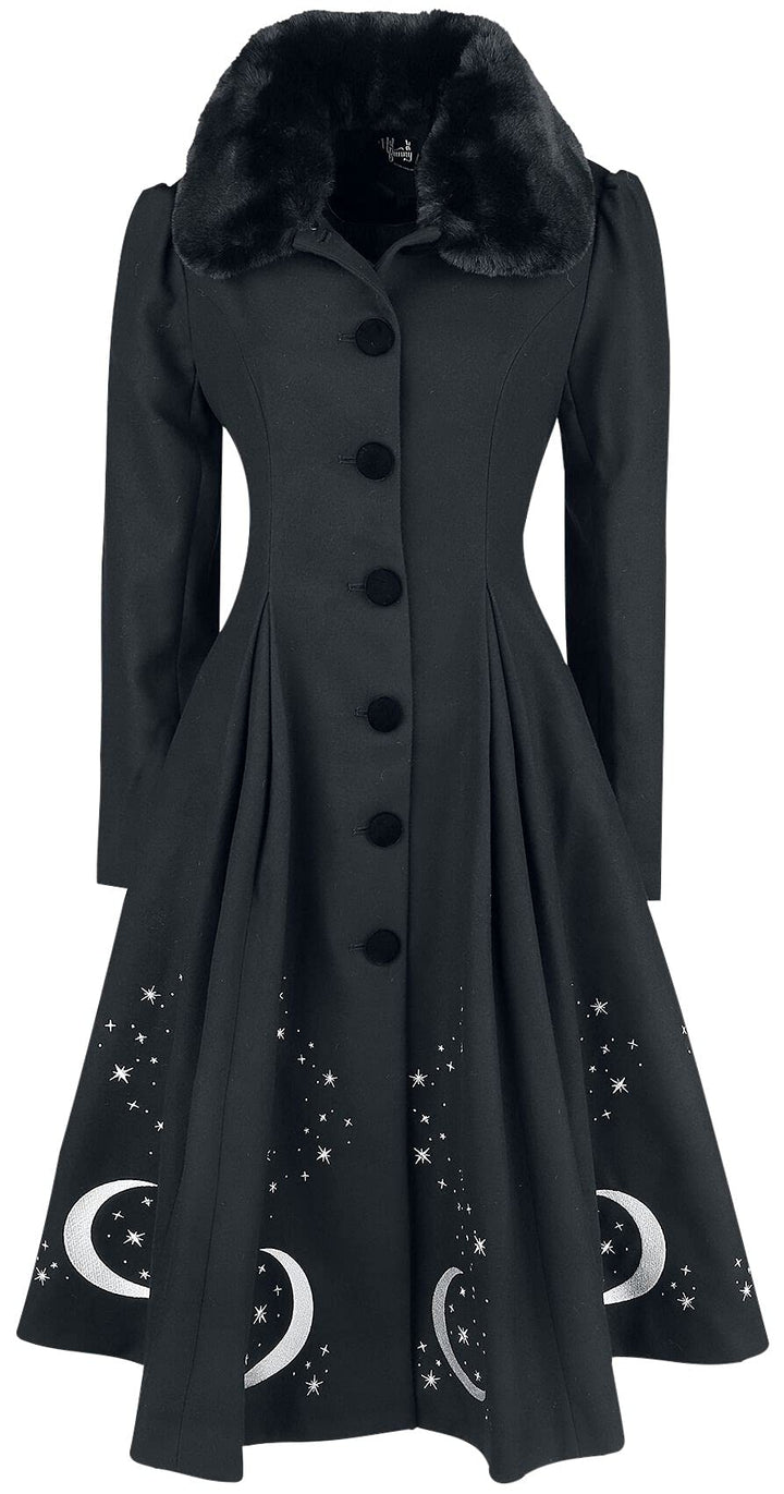 Hell Bunny Interstellar Coat Frauen Mantel schwarz S Schwarz, S Schwarz