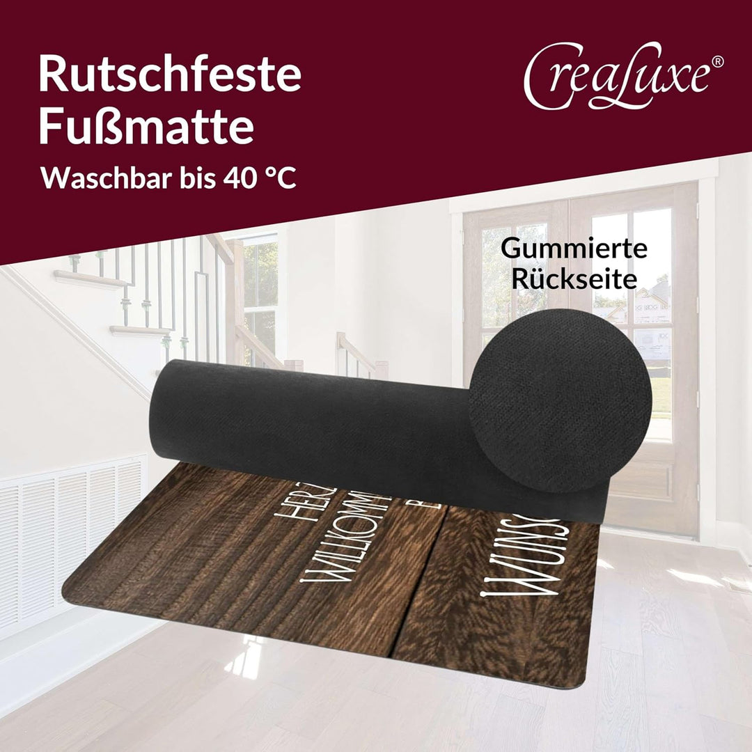 Fussmatte personalisiert - 60x40 cm - rutschfest - Türmatte mit Name - waschbar – Türvorleger für In