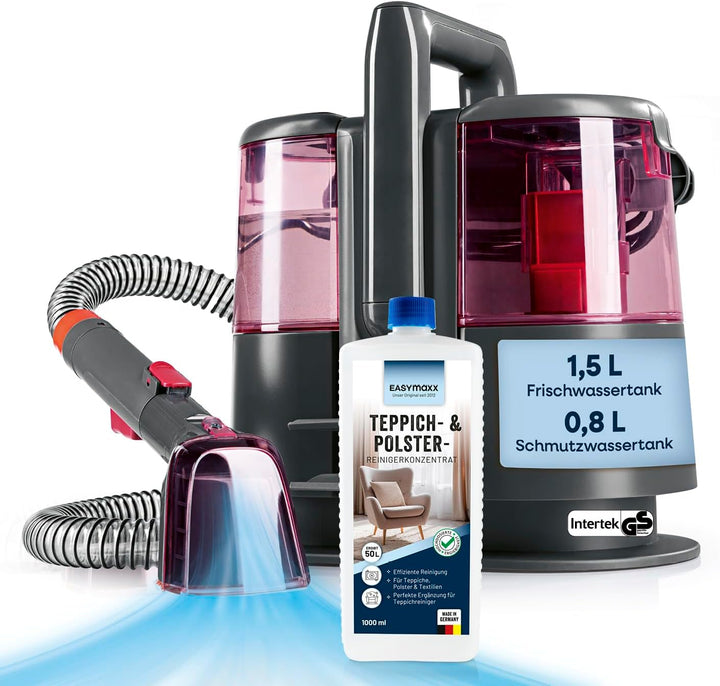 CLEANmaxx Teppichreiniger & Polsterreiniger Pro Power | Spot Cleaner & EASYmaxx Teppichreiniger Mitt