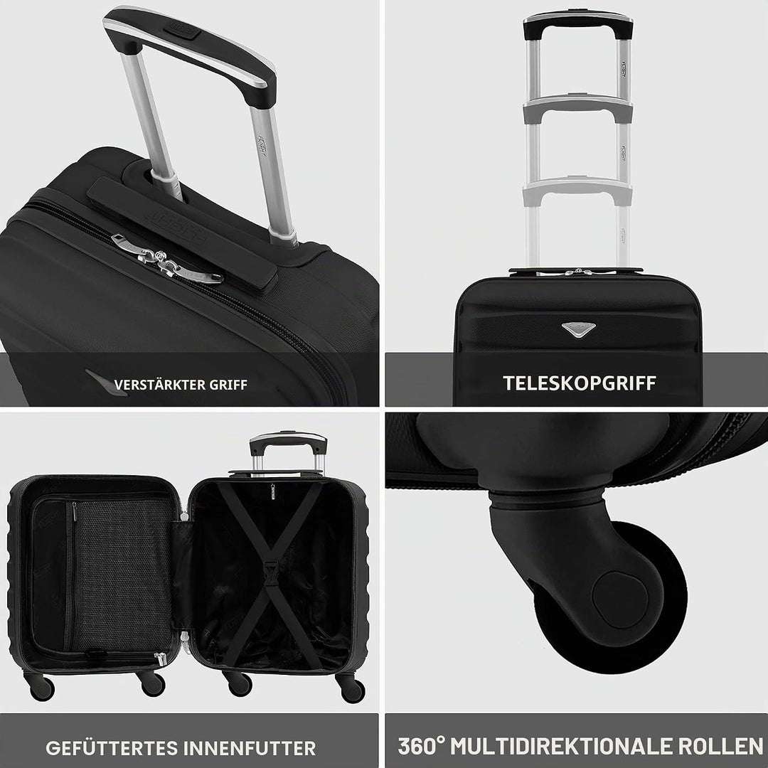 Flight Knight Lightweight 4 Wheel ABS Hard Case Suitcases Cabin Carry On Hand Luggage Approved for O