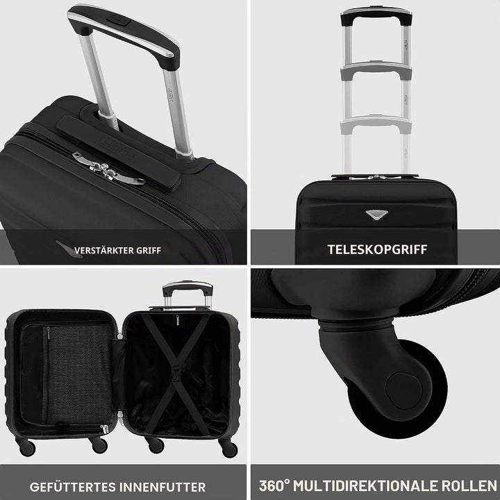 Flight Knight Lightweight 4 Wheel ABS Hard Case Suitcases Cabin Carry On Hand Luggage Approved for O