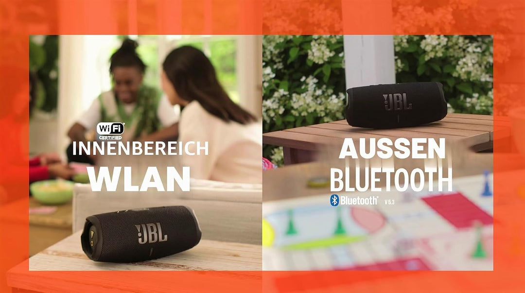 JBL Charge 5 Drahtlose tragbare drahtlose Lautsprecher Wi-Fi Schwarz, Schwarz