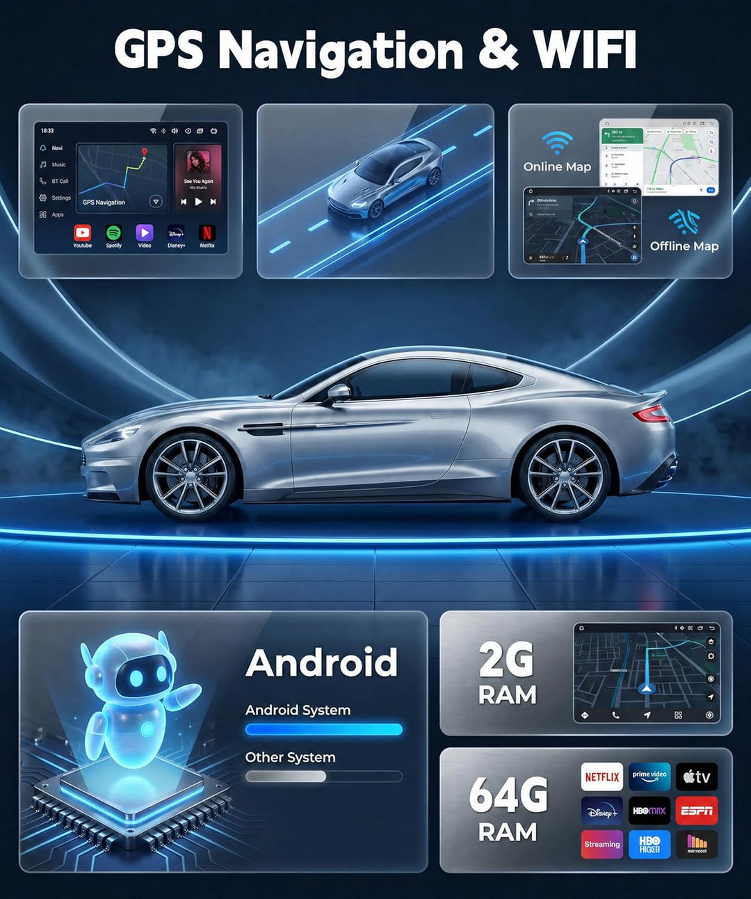 Rimoody 2G+64G Android Autoradio für Opel Astra J 2010 2011 2012 2013 2014 Wireless Carplay Android