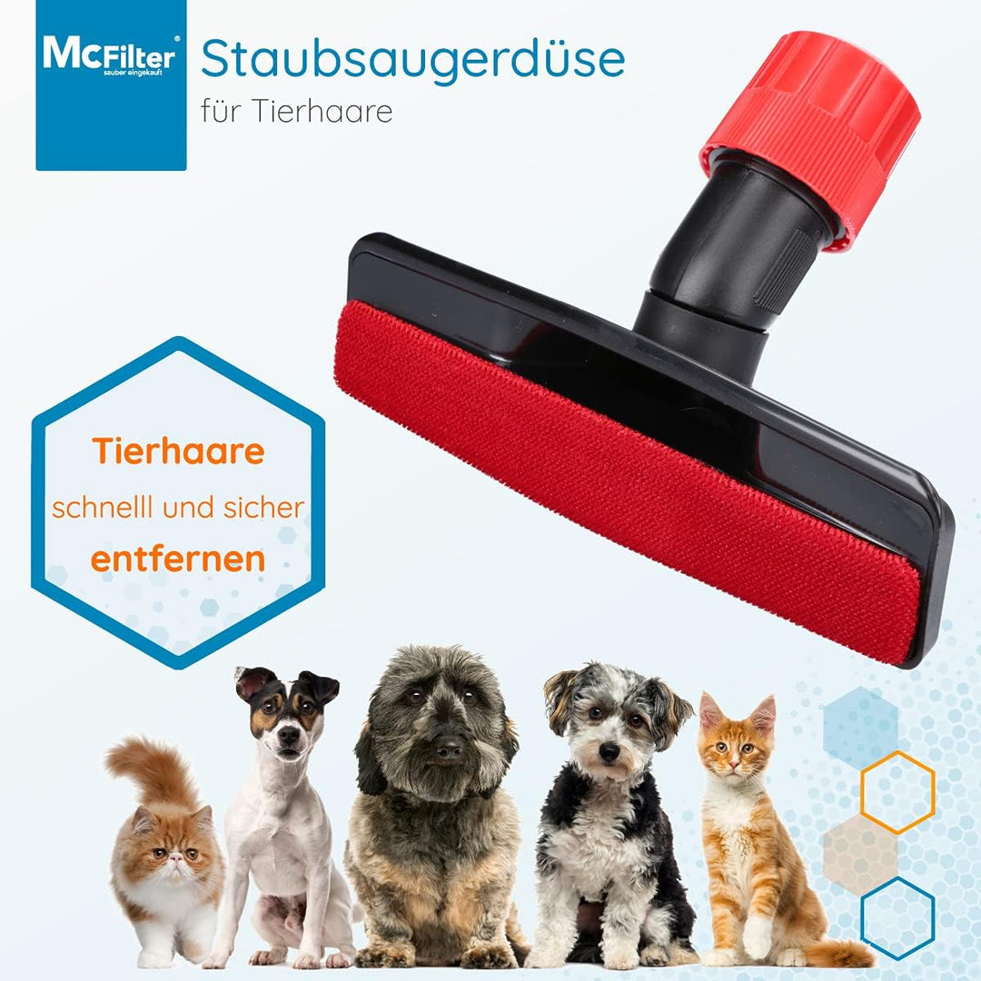 McFilter Tierhaardüse universal mit Fadenheber für Staubsauger - Düse mit 30-37 mm Anschluss, u.a. g