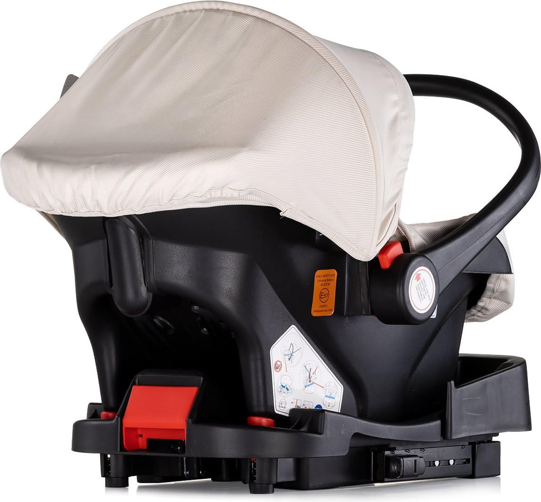 Chipolino Babyschale i-Size Aura (40-85cm) Gruppe 0+, Griff verstellbar, Gurt, Farbe:creme, creme