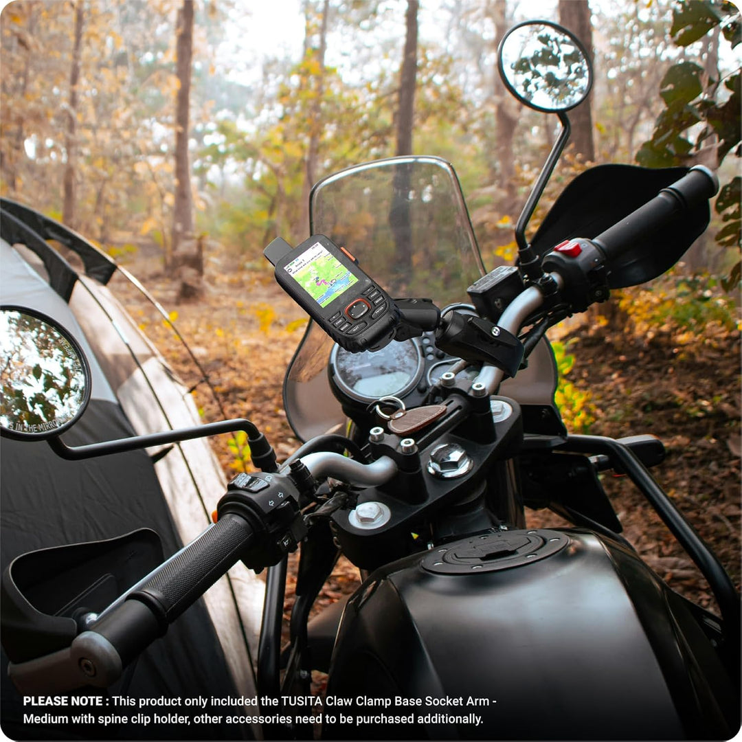 TUSITA Motorrad ATV/UTV Halterung Kompatibel mit Garmin Handheld GPS Geräte - Klaue Klemmbasis, Mitt