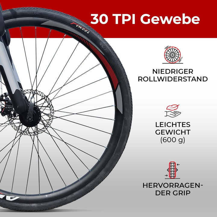 Fincci Reifen 26 x 1.50 Zoll - Slick Fahrradreifen 40-559 für Sport Rennrad Mountain MTB Hybrid Fahr