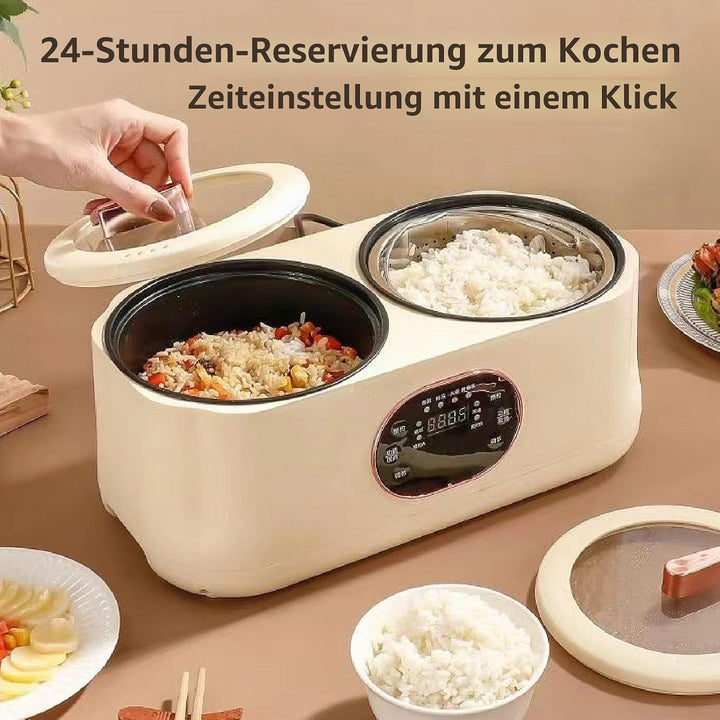2-in-1-Doppel-Slow-Cooker, Dual-Combo-Slow-Cooker und Reiskocher, Doppel-Innen-Multifunktions-Reisko
