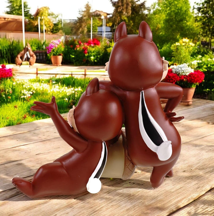 Gartenfigur Chip und Chap 33cm Wetterfest Disney Dekoration Garten und Zuhause | Polyresin Statue |