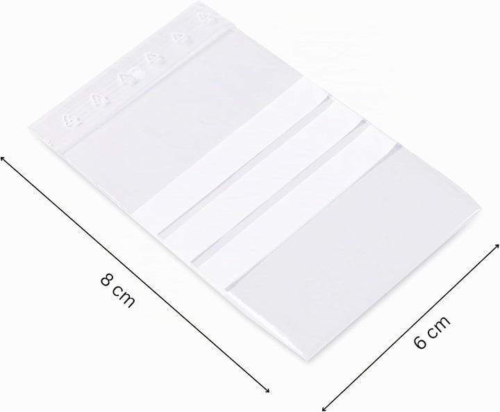 1000 Plastiktüten 6 x 8 cm Klare wiederverschliessbare mit Etiketten | ZIP Beutel | Dick | Verschlus