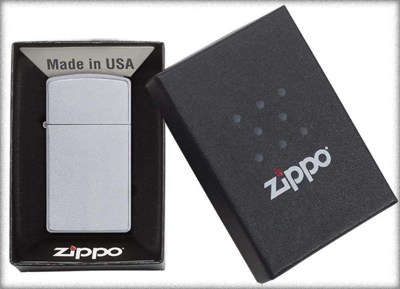 Zippo 1605 60001179 Satin Finish Slim Feuerzeug, Messing, Satin Finish